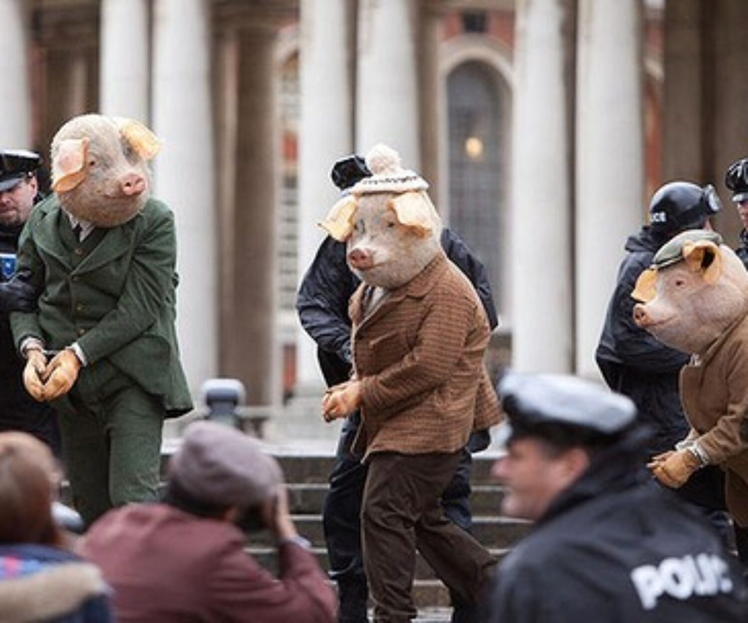 I didn't think pigs wore ascot caps.