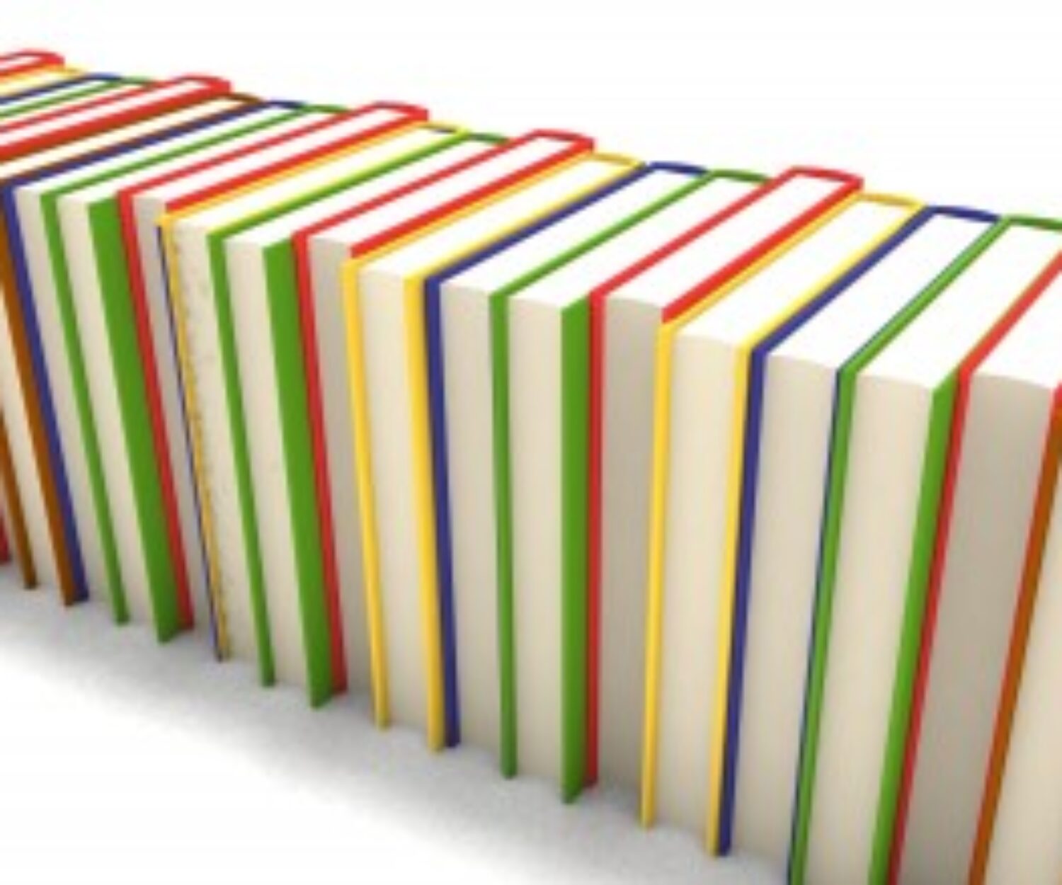 Pile of books in different colors