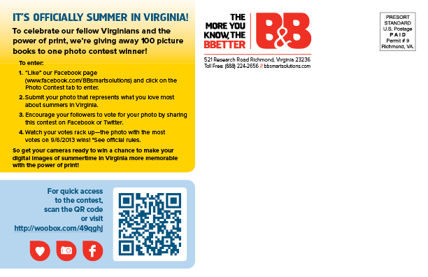 B&B Loves Virginia postcard