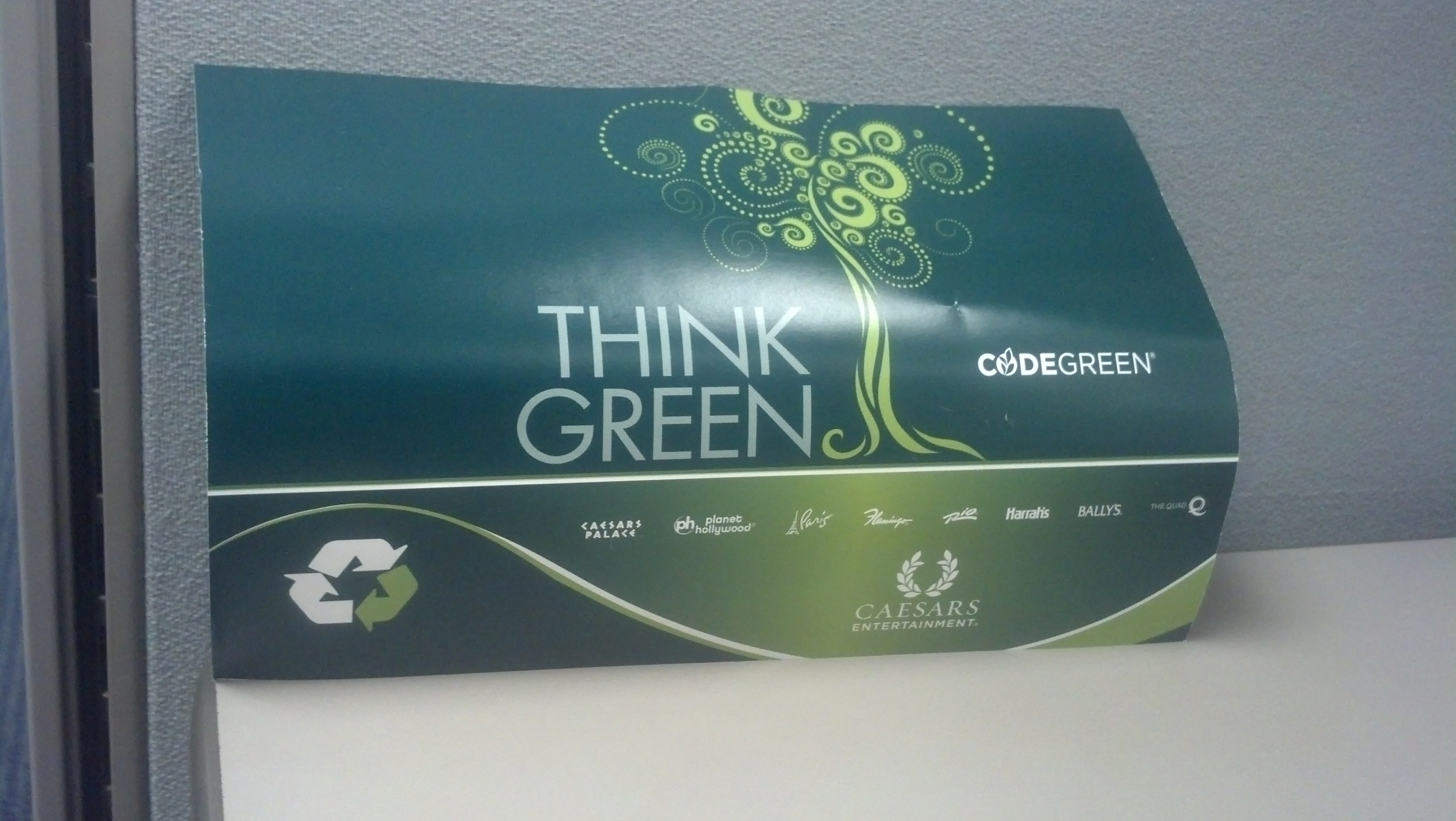 Total Reward's Think Green postcard